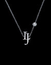 LJ one point diamond necklace 24k white gold