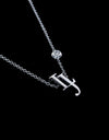 LJ one point diamond necklace 24k white gold