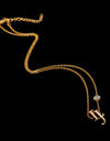 LJ one point diamond necklace 24k yellow gold