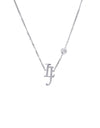 LJ one point diamond necklace 24k white gold