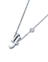 LJ one point diamond necklace 24k white gold