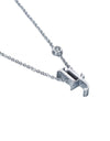 LJ one point diamond necklace 24k white gold