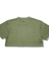 Lady's cropped organic cotton reflector t-shirts R023 leaf green