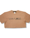 Lady's cropped organic cotton reflector t-shirts R023 beige