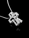 Hawaiian cross necklace 22K white gold