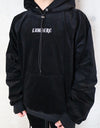 Corduroy oversized hoodie black