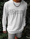 FRONT SILVER LOGO L/S TEE white
