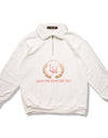 LH LEAF EMBROIDERY HALF ZIP SWEAT PULLOVER R001 white