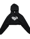 cropped heart logo hoodie G011 black