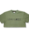 Lady's cropped organic cotton reflector t-shirts R023 leaf green