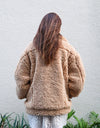 Oversized boa jacket beige