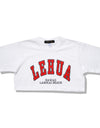 Lady's cropped t-shirt 012 white/red