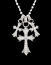 Lumie original cross necklace 22k white gold 3連