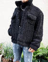 Oversized boa jacket black