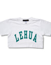 Lady's cropped t-shirt 012 white/geen