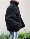 Oversized boa jacket black