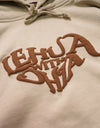 cropped heart logo hoodie G011 beige