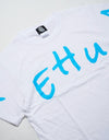 T-shirt 003 kids white/neon blue