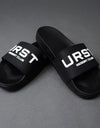 Logo shower sandals black/white