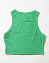 cropped length tank top 014 green