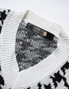 Houndstooth pattern knit vest 004