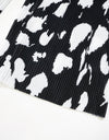 Cow pattern pleated pants G010 black