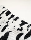 Cow pattern pleated pants G010 white