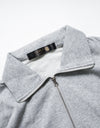 LH LEAF EMBROIDERY HALF ZIP SWEAT PULLOVER R001 grey