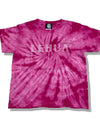 Kids tiedye t-shirts 015 spider pink/white