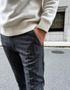 Wool stripe slacks