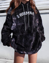 Tie Dye Boa Hoodie black