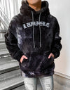 Tie Dye Boa Hoodie black