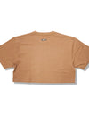 Lady's cropped organic cotton reflector t-shirts R023 beige