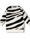 Lady's zebra long knit 001