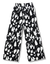 Cow pattern pleated pants G010 black