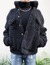 Oversized boa jacket black