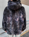 Tie Dye Boa Hoodie black