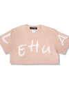 Lady's cropped t-shirts R003r4 Pink/aurora glitter