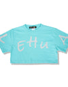 Lady's cropped t-shirts R003r4 Mintgreen/silver gliiter