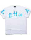 T-shirt 003 kids white/neon blue